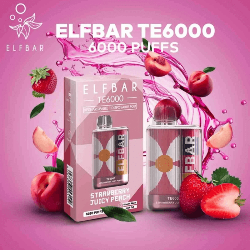 Elf Bar TE 6000 Strawberry Juicy Peach Vape Monkey Dubai