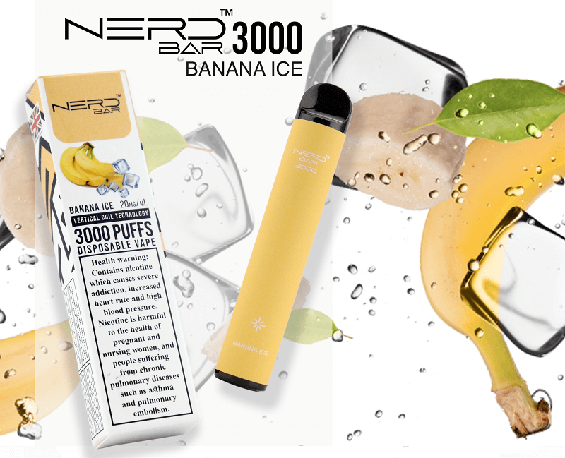 Banana Ice by Nerd Bar 3000 Vape Dubai