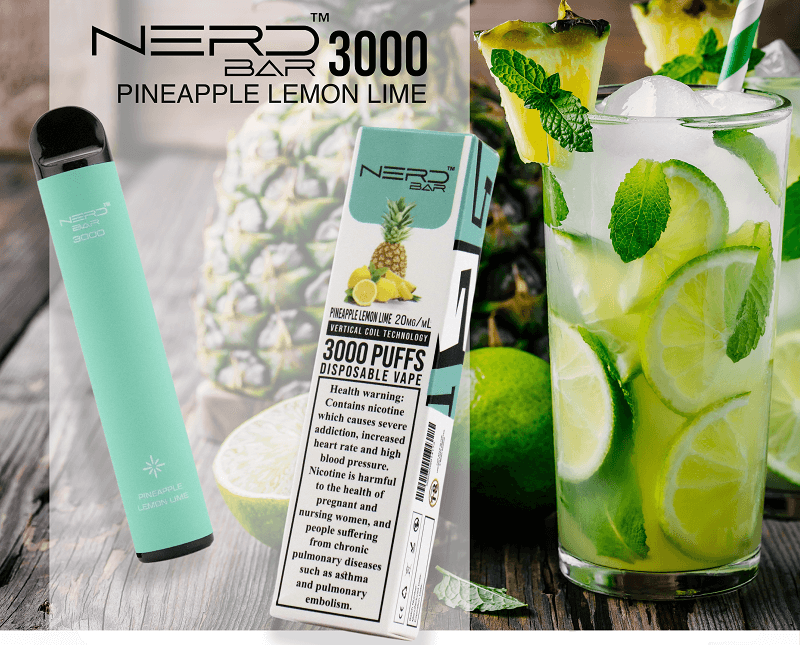 Pineapple Lemon Lime by Nerd Bar 3000 Vape Dubai
